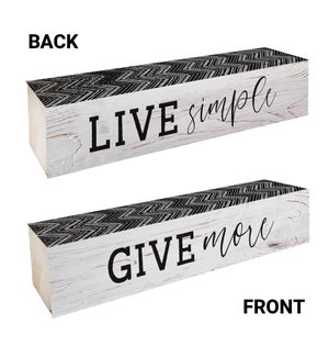 Live Simple Give More Block